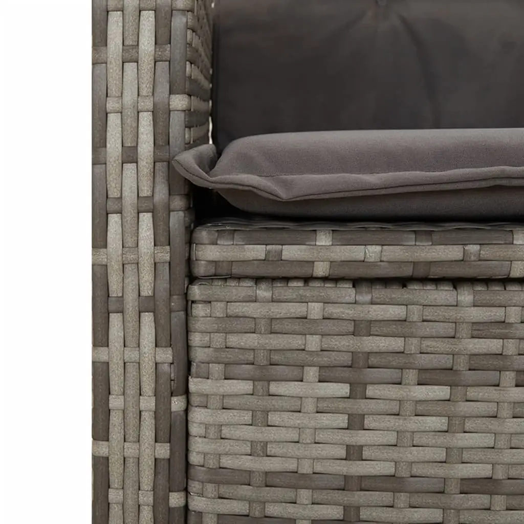 Garden Dining Set 5 Piece Outdoor Furniture with Cushions Grey Poly Rattan Patio
