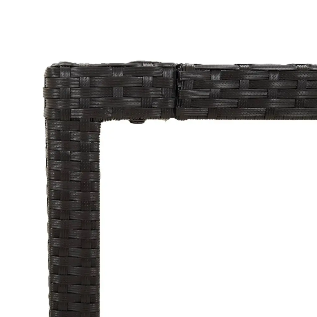 5 Piece Garden Dining Set Black Poly Rattan Chair Table Outdoor Patio Furniture
