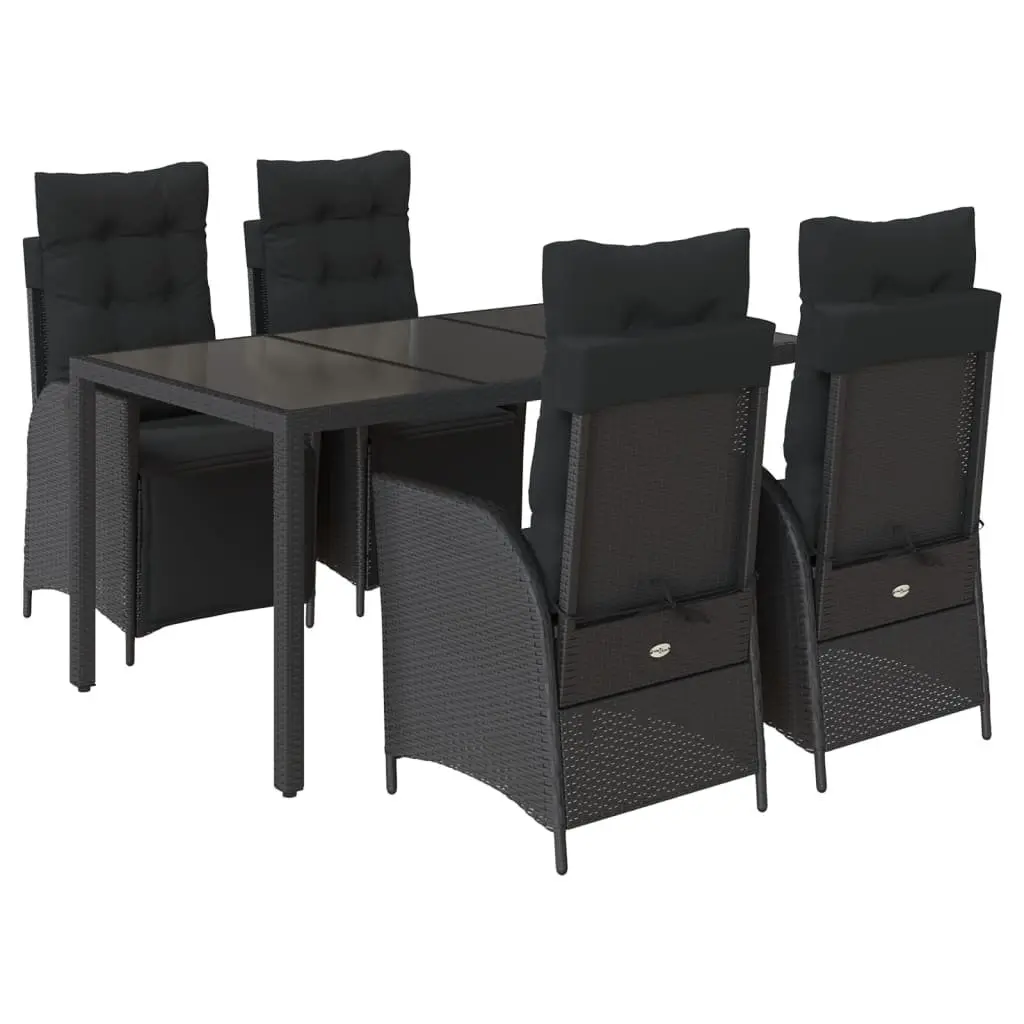 Outdoor Garden Dining Set Black 5 Piece Patio Furniture