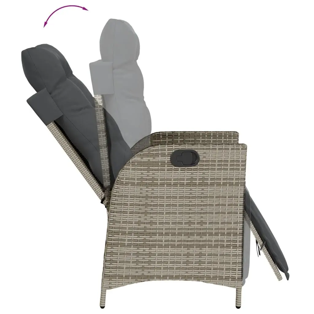 Garden Dining Set 7 Piece Outdoor Patio Furniture Grey Poly Rattan with Cushions