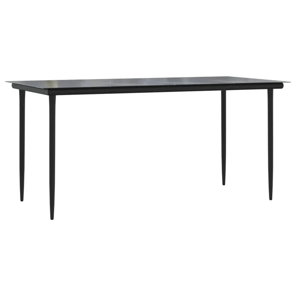 5-Piece Outdoor Dining Set in Black Poly Rattan