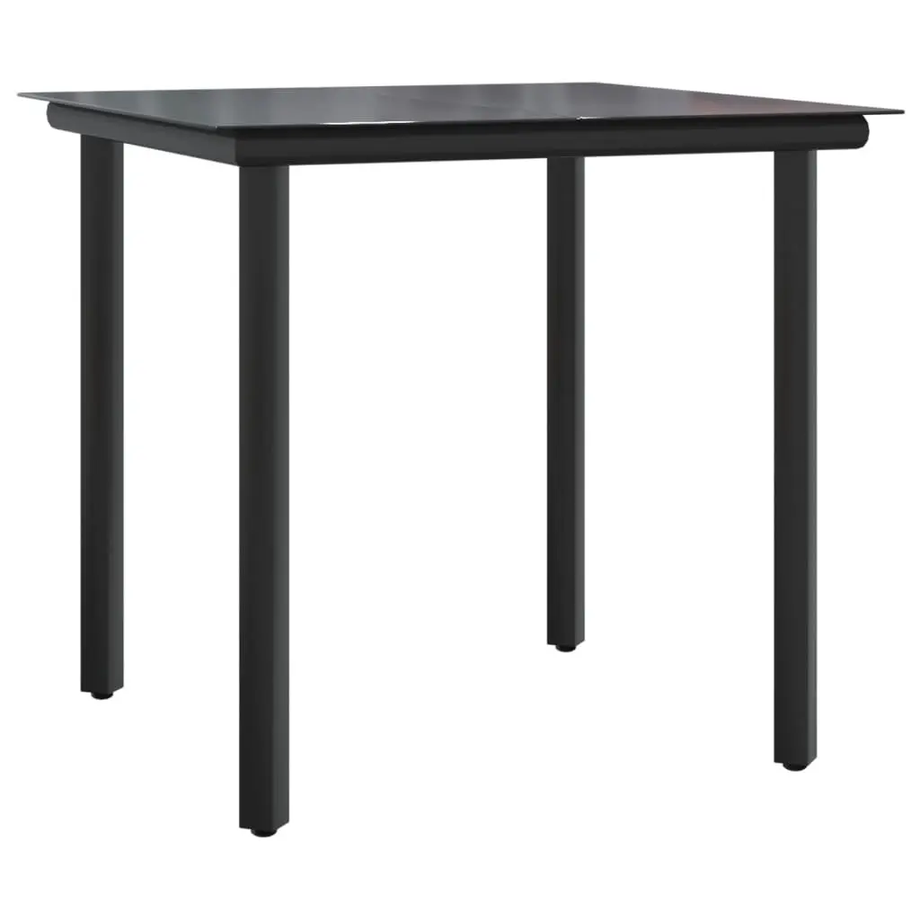 Garden Dining Set 5 Piece Outdoor Furniture Black Poly Rattan with Cushions