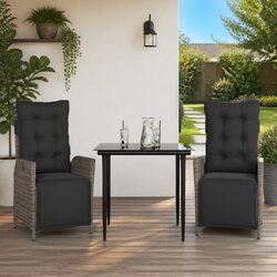 Specifications of the 3 Piece Garden Dining Set in Grey