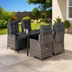 5-Piece Outdoor Dining Set: Dimensions and Materials