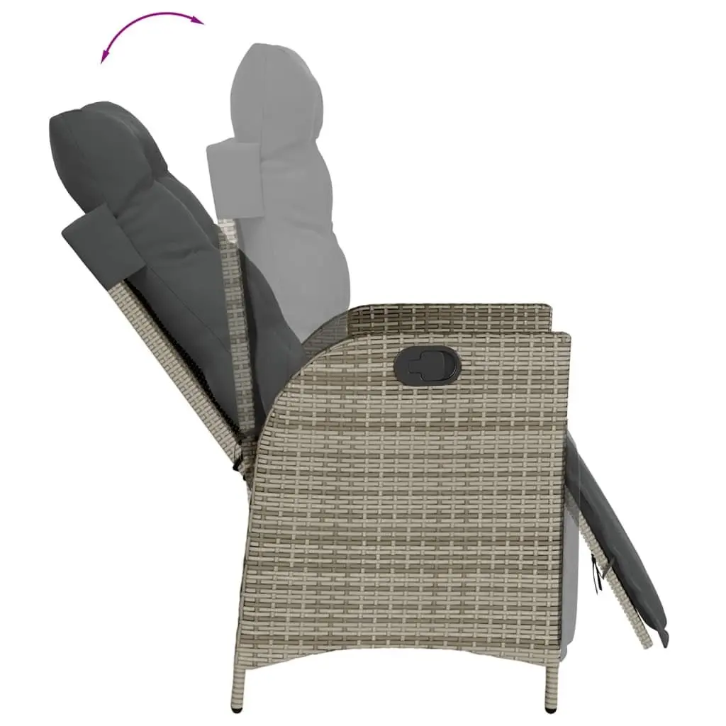 Garden Dining Set Outdoor Furniture 5 Piece Grey Poly Rattan with Cushions
