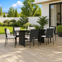 Specifications of 7 Piece Outdoor Dining Set in Black