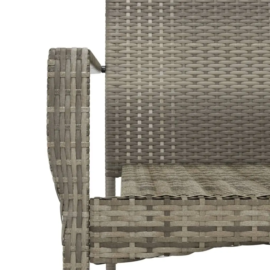 9-Piece Garden Dining Set with Grey Rattan and Cushions