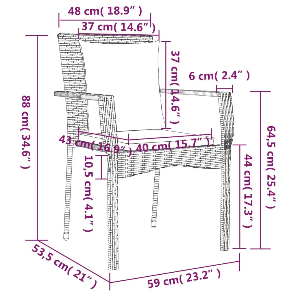 9-Piece Garden Dining Set with Grey Rattan and Cushions
