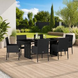 7 Piece Dining Set – Black Outdoor Furniture