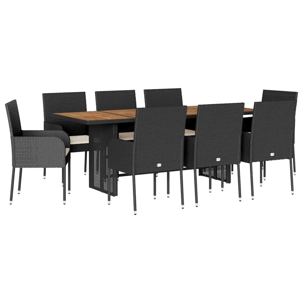 9 Piece Black Outdoor Dining Set
