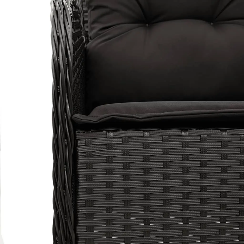Outdoor Dining Set 9 Piece Garden Furniture Black PE Rattan Chairs Table