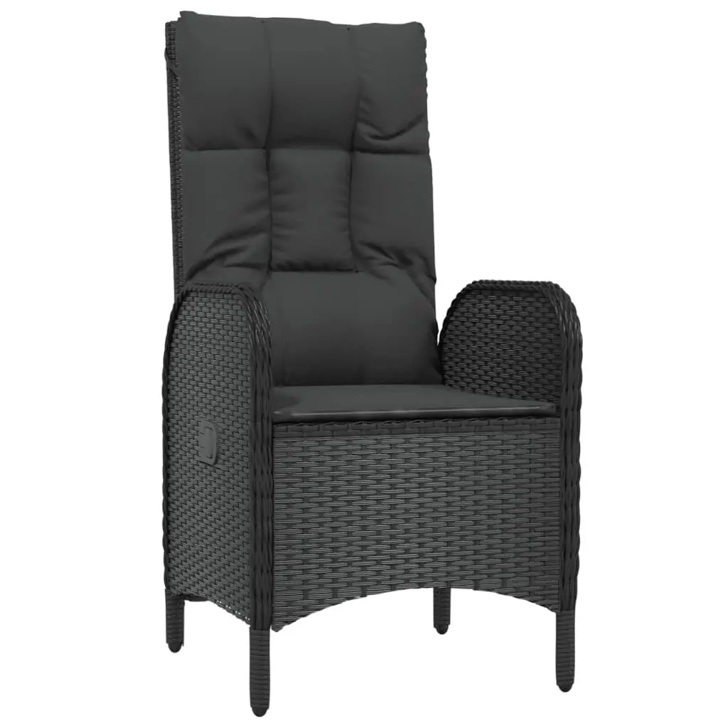 7 Piece Outdoor Dining Set with Black Cushions
