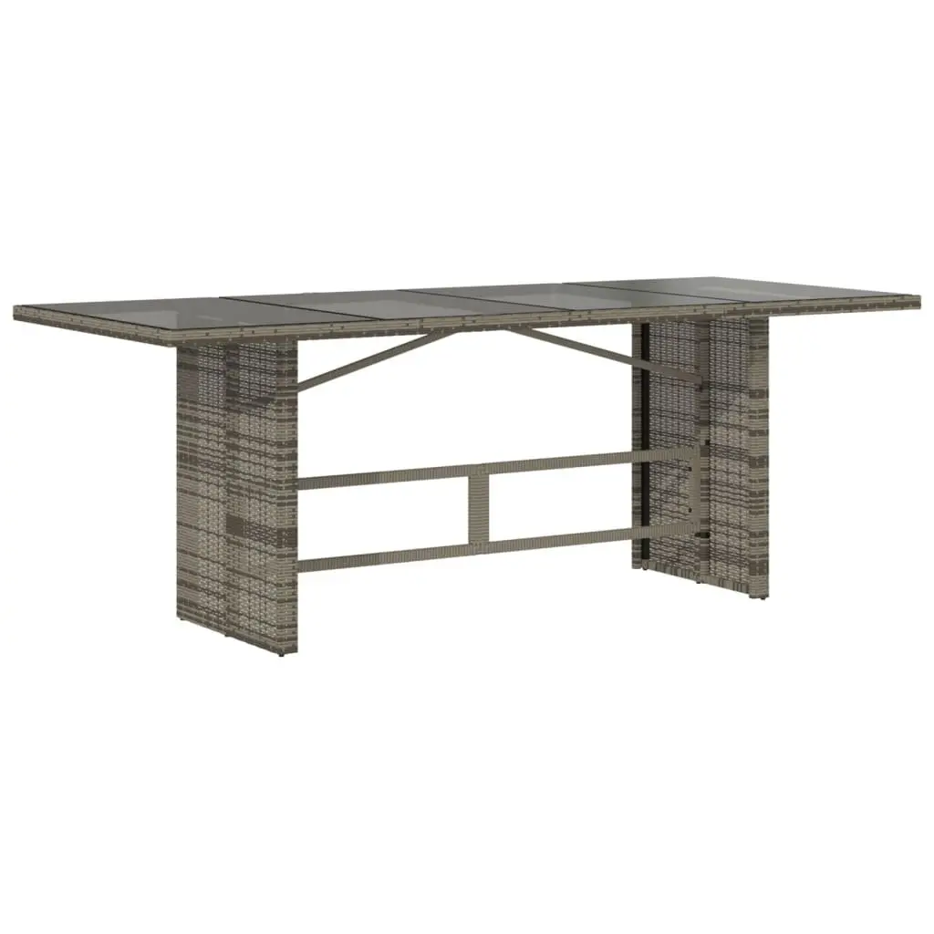 Outdoor Furniture Set 9 Piece Grey Poly Rattan Table Chairs for Patio Garden
