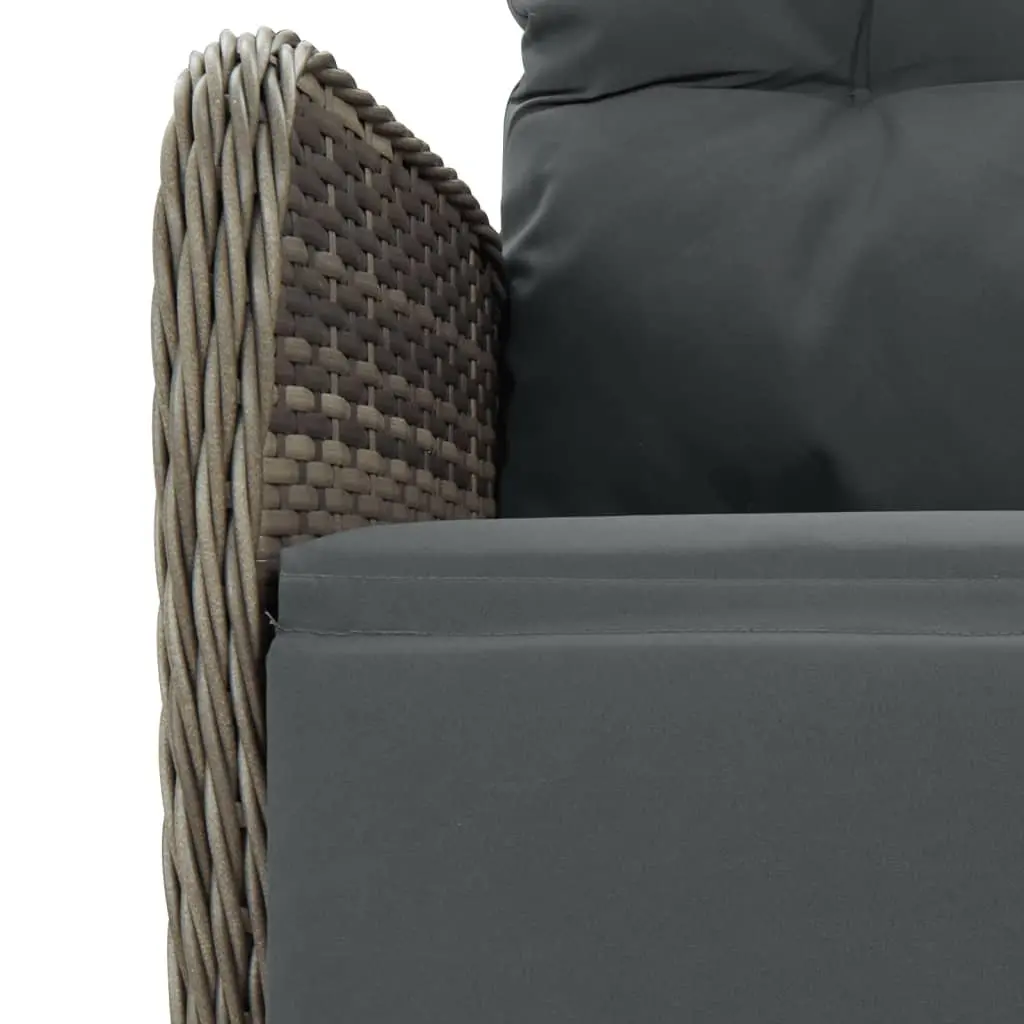 Outdoor Furniture Set 9 Piece Grey Poly Rattan Table Chairs for Patio Garden