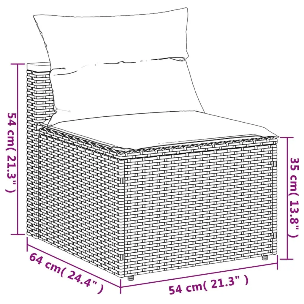5 Piece Outdoor Garden Sofa Set Black Poly Rattan Furniture Patio