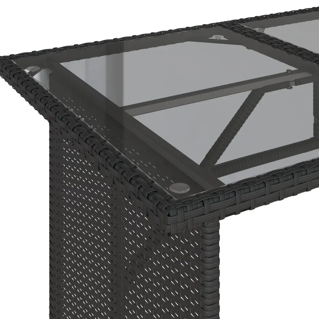 Outdoor Garden Sofa Set 6 Piece Patio Furniture Black Poly Rattan
