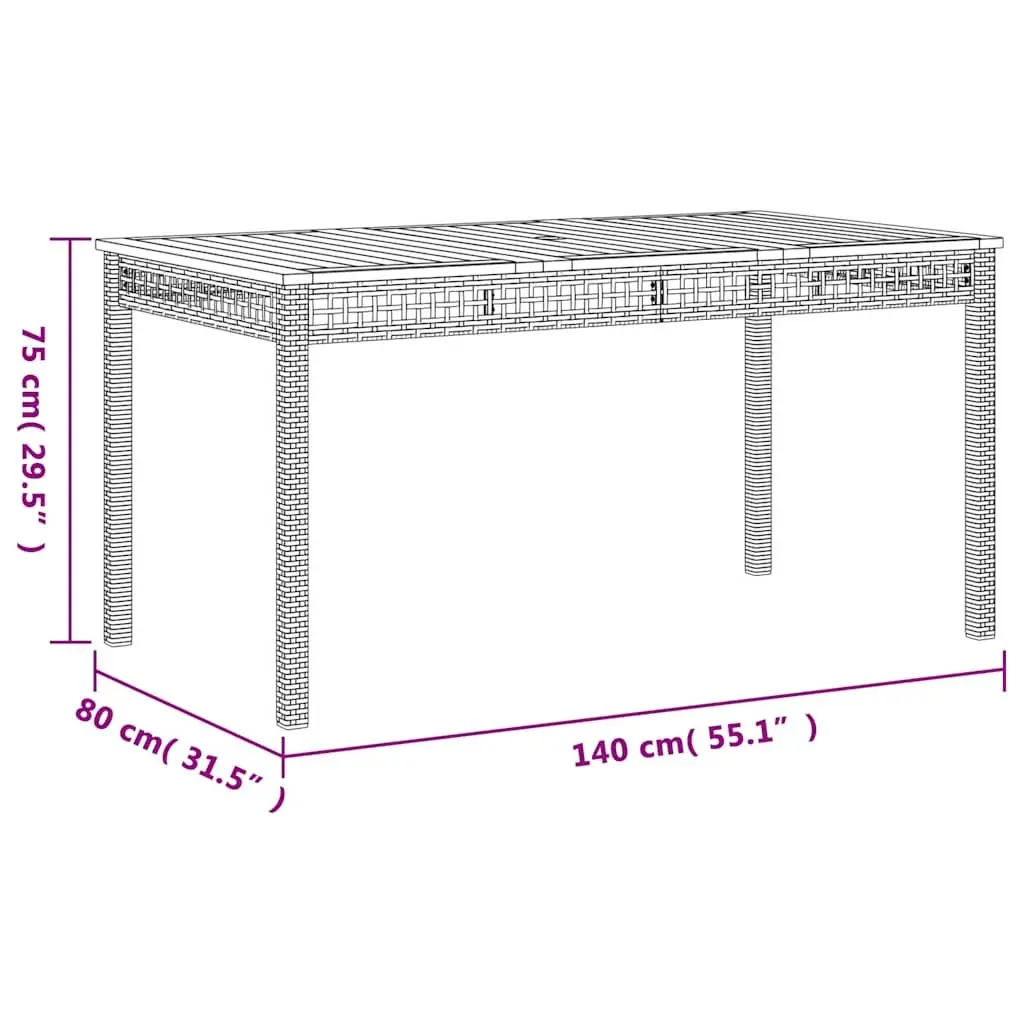 5 Piece Outdoor Dining Set Black Poly Rattan Garden Furniture Patio Table Chairs