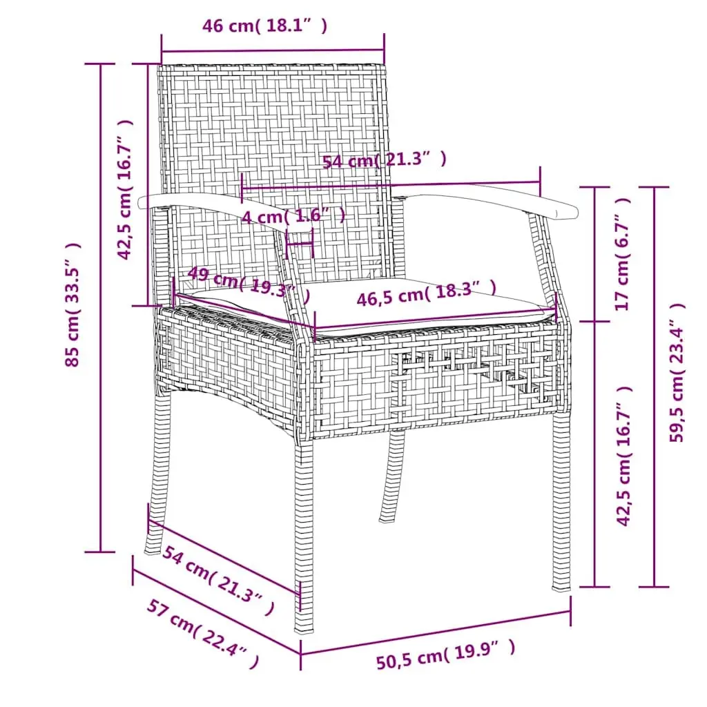 Garden Dining Set 5 Piece Black Poly Rattan Outdoor Furniture for Patio with Cushions and Tempered Glass Tabletop