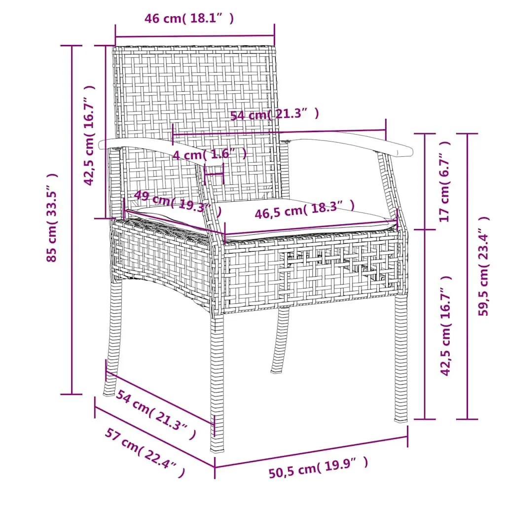 5 Piece Garden Dining Set for Outdoor Use with Black Poly Rattan Table and Chairs with Cushions for Patio