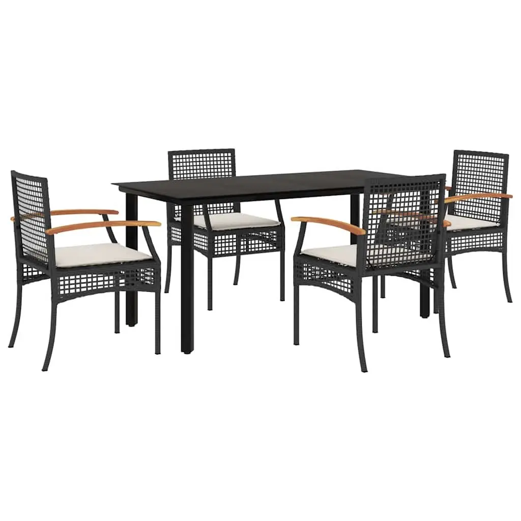 5 Piece Black Patio Dining Set