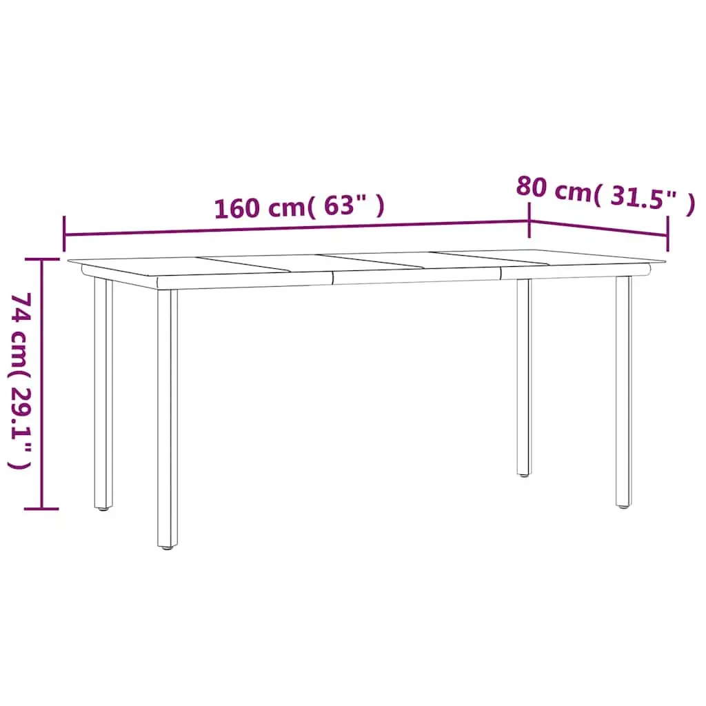 5 Piece Black Patio Dining Set