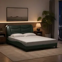 Double Bed Frame with Headboard: 137x190cm, Dark Grey
