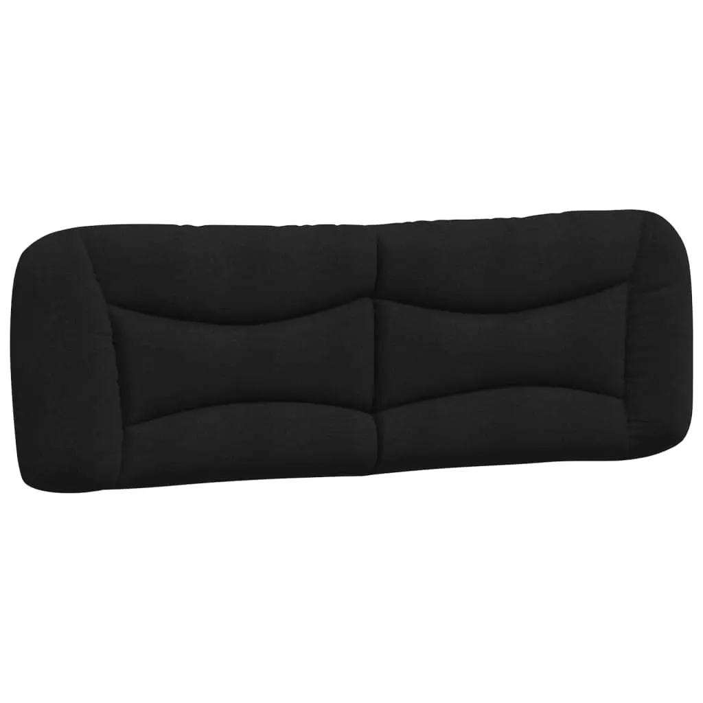 Queen Bed Frame Black Fabric LED Lights Bedroom 152 x 203 cm