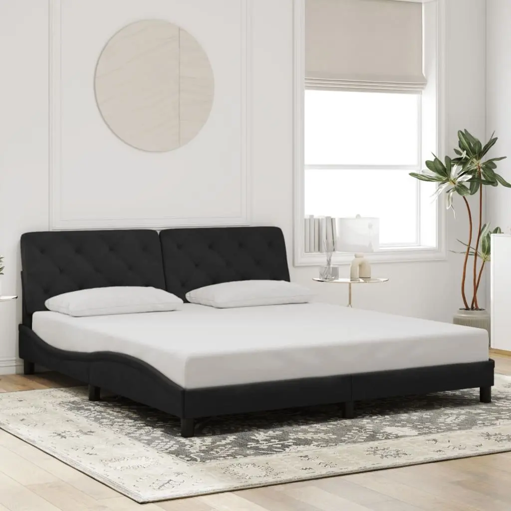 Bed Frame for Bedroom with LED Lights Black Velvet 180x200 cm