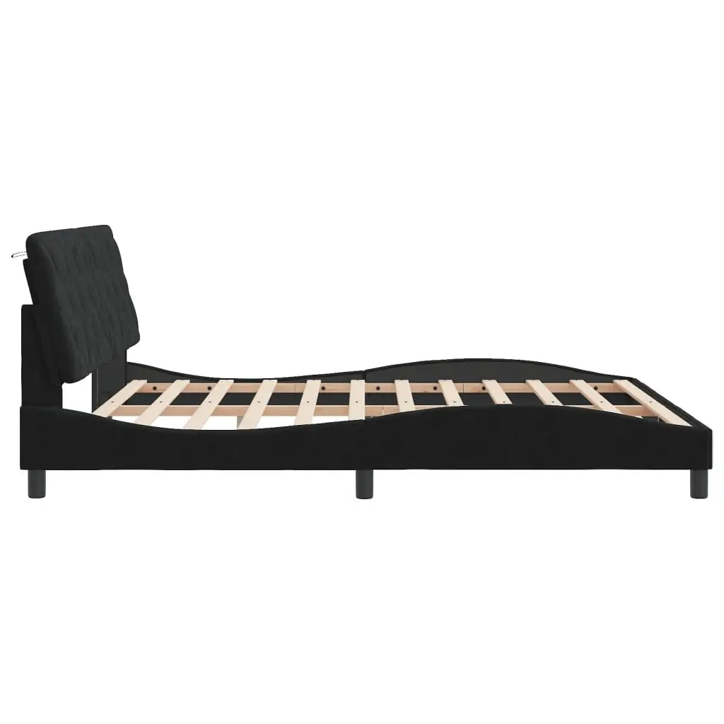 Bed Frame for Bedroom with LED Lights Black Velvet 180x200 cm