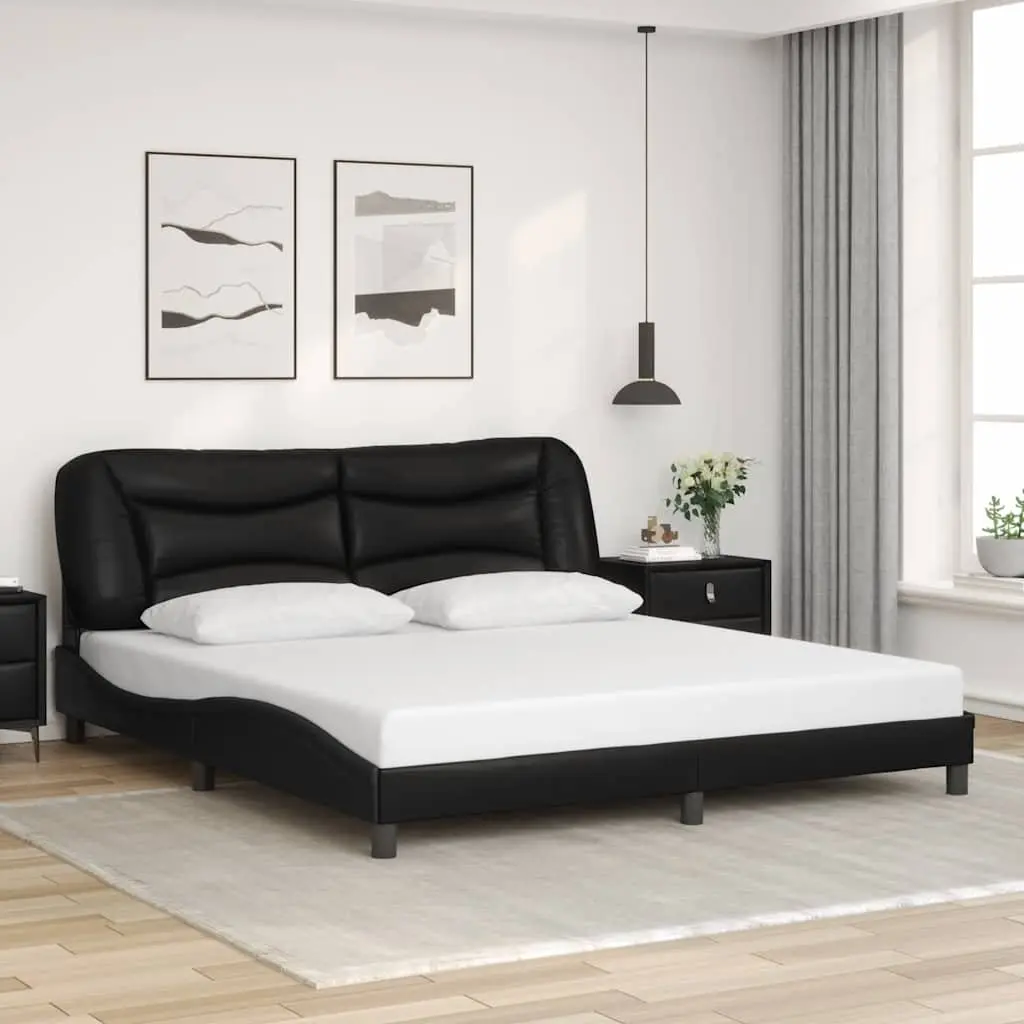 Bed Frame with LED Strip Lights for Bedroom 180x200cm