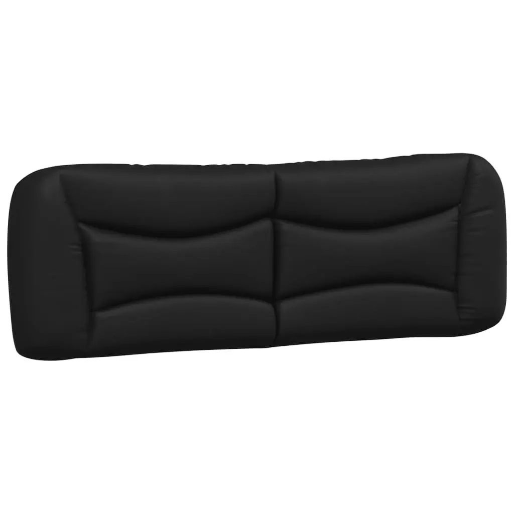 Bed Frame with LED Lights Black Faux Leather Headboard Pillow 152x203 cm