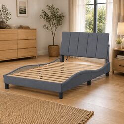 Specifications of Grey Velvet Bed Frame with LED Lights 90x190 cm