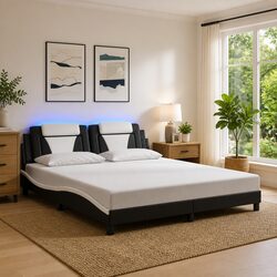 Faux Leather Queen Bed Frame with Dimensions 180x200 cm