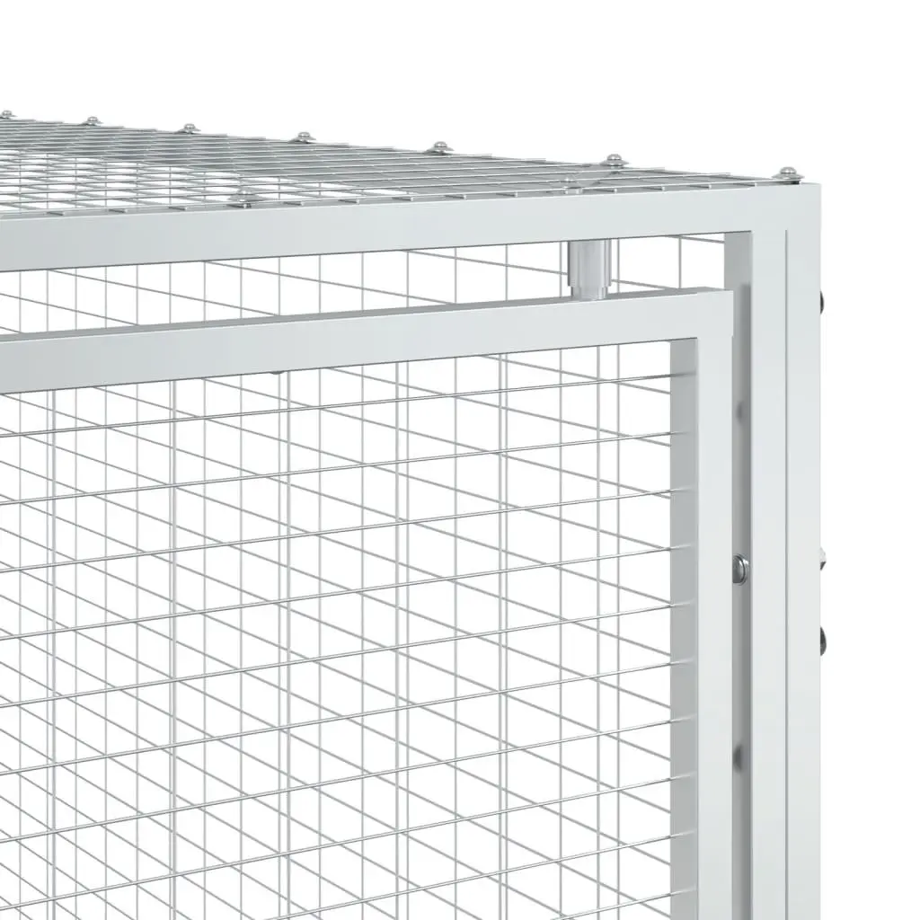 Galvanised Steel Outdoor Dog Kennel with Run Anthracite 153 x 396 x 110 cm