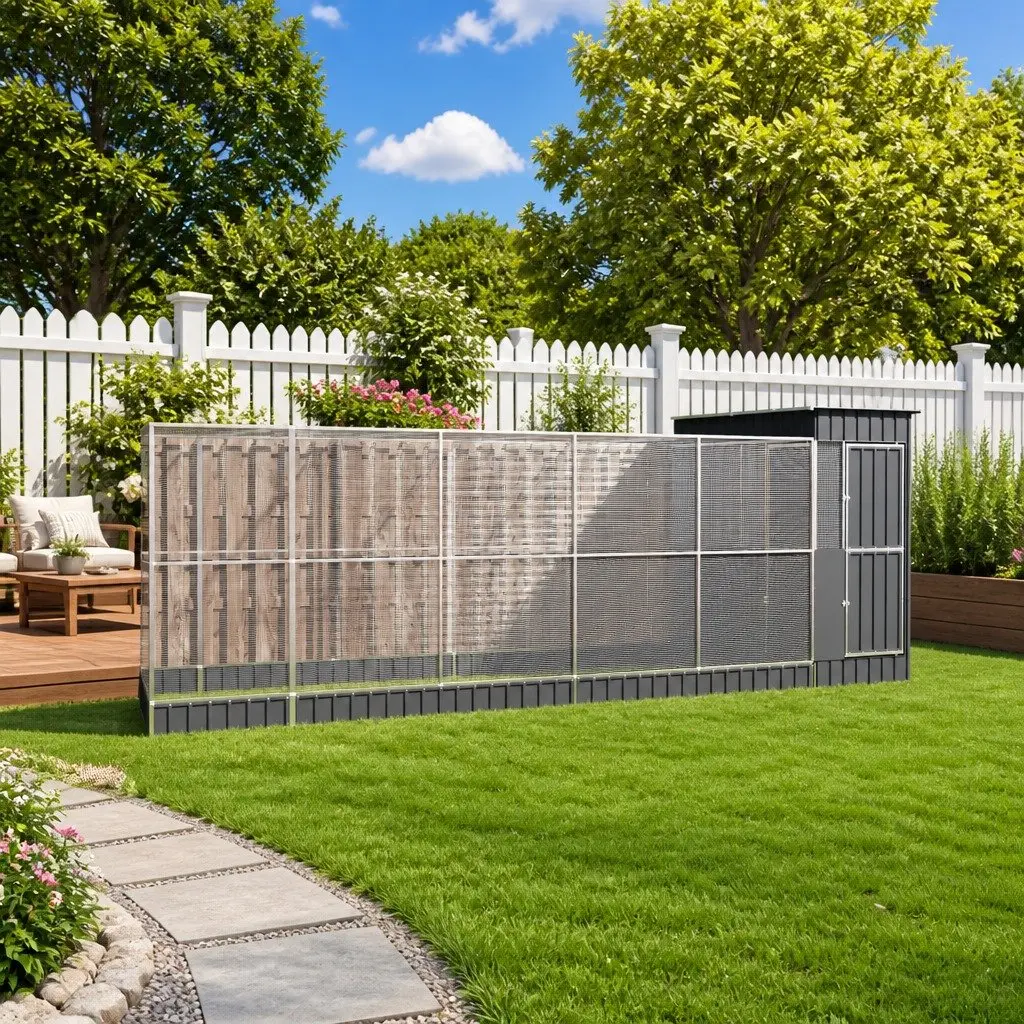 Large Steel Aviary for Birds Outdoor 623x203x216cm