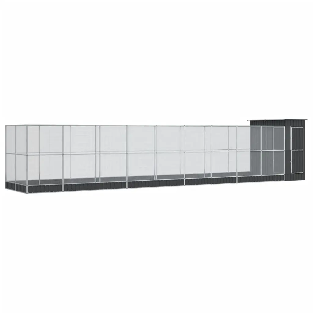 Large Bird Aviary with Extension Outdoor Galvanised Steel Mesh Cage for Parrots