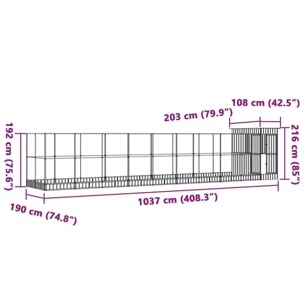 Large Bird Aviary with Extension Outdoor Galvanised Steel Mesh Cage for Parrots