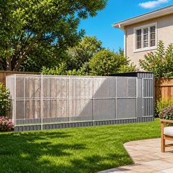 Large Galvanised Steel Aviary Dimensions: 1244 x 203 x 216 cm