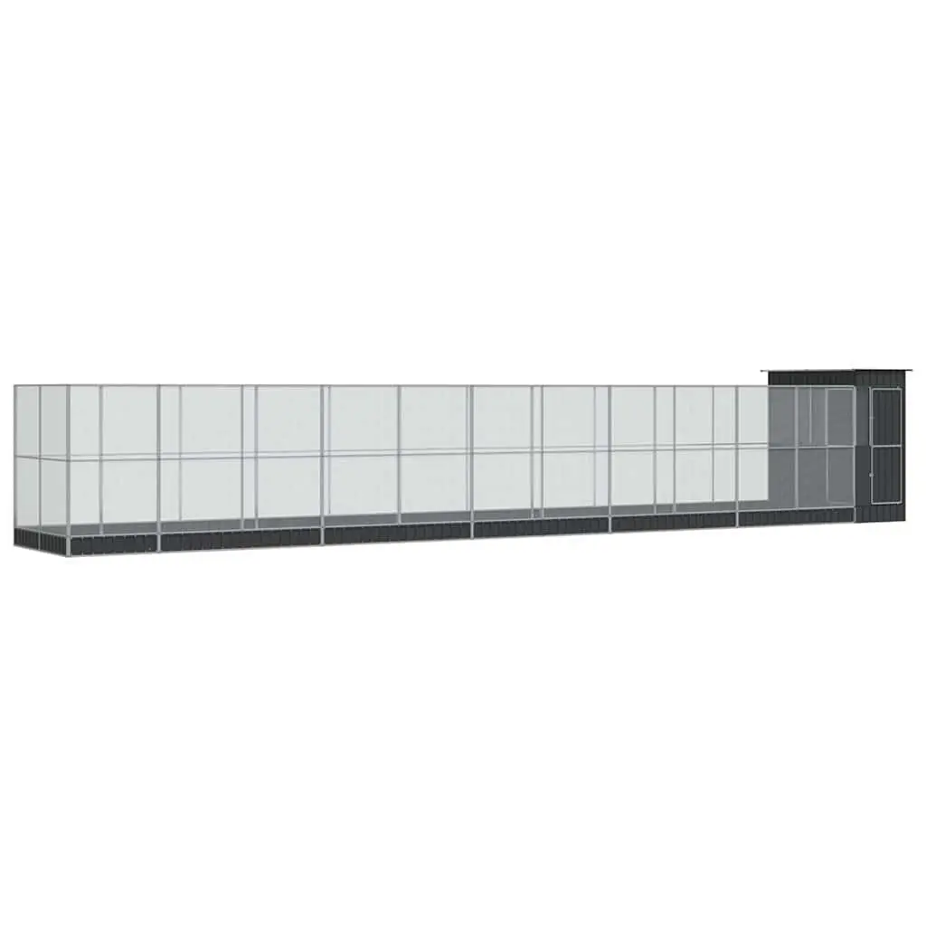 Large Steel Bird Aviary Outdoor Cage with Extension 1244 x 203 x 216 cm
