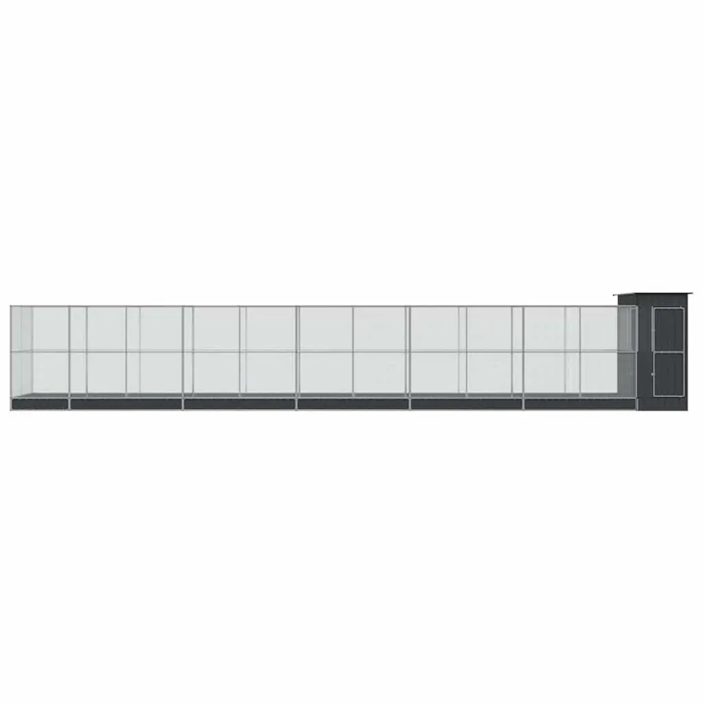 Large Steel Bird Aviary Outdoor Cage with Extension 1244 x 203 x 216 cm