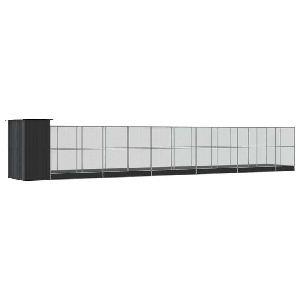 Large Steel Bird Aviary Outdoor Cage with Extension 1244 x 203 x 216 cm