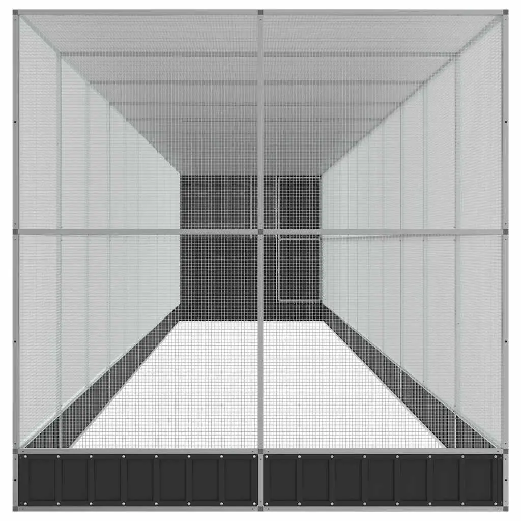 Large Steel Bird Aviary Outdoor Cage with Extension 1244 x 203 x 216 cm