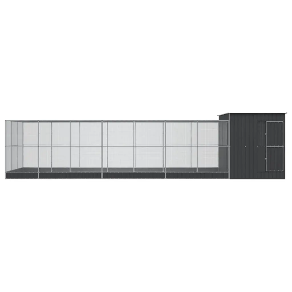 Large Bird Aviary with Extension Silver Steel Mesh Cage Outdoor Enclosure 911cm