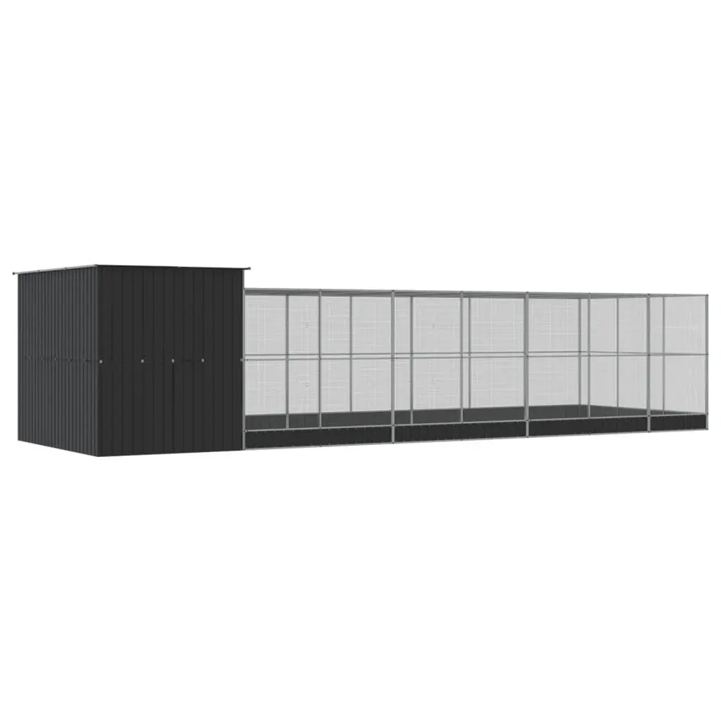Large Bird Aviary with Extension Silver Steel Mesh Cage Outdoor Enclosure 911cm