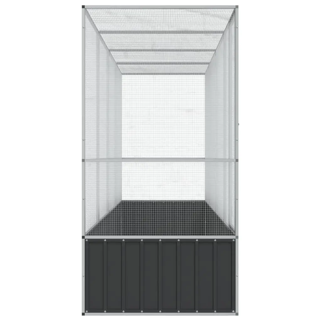 Bird Aviary with Extension Silver Galvanised Steel Mesh Cage Large Outdoor
