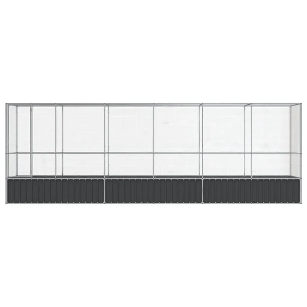 Bird Aviary with Extension Outdoor Flight Cage Large Silver 6265 x 107 x 212 cm