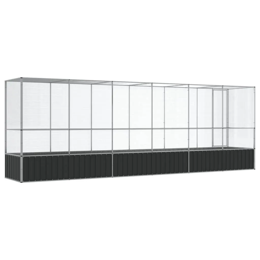 Bird Aviary with Extension Outdoor Flight Cage Large Silver 6265 x 107 x 212 cm