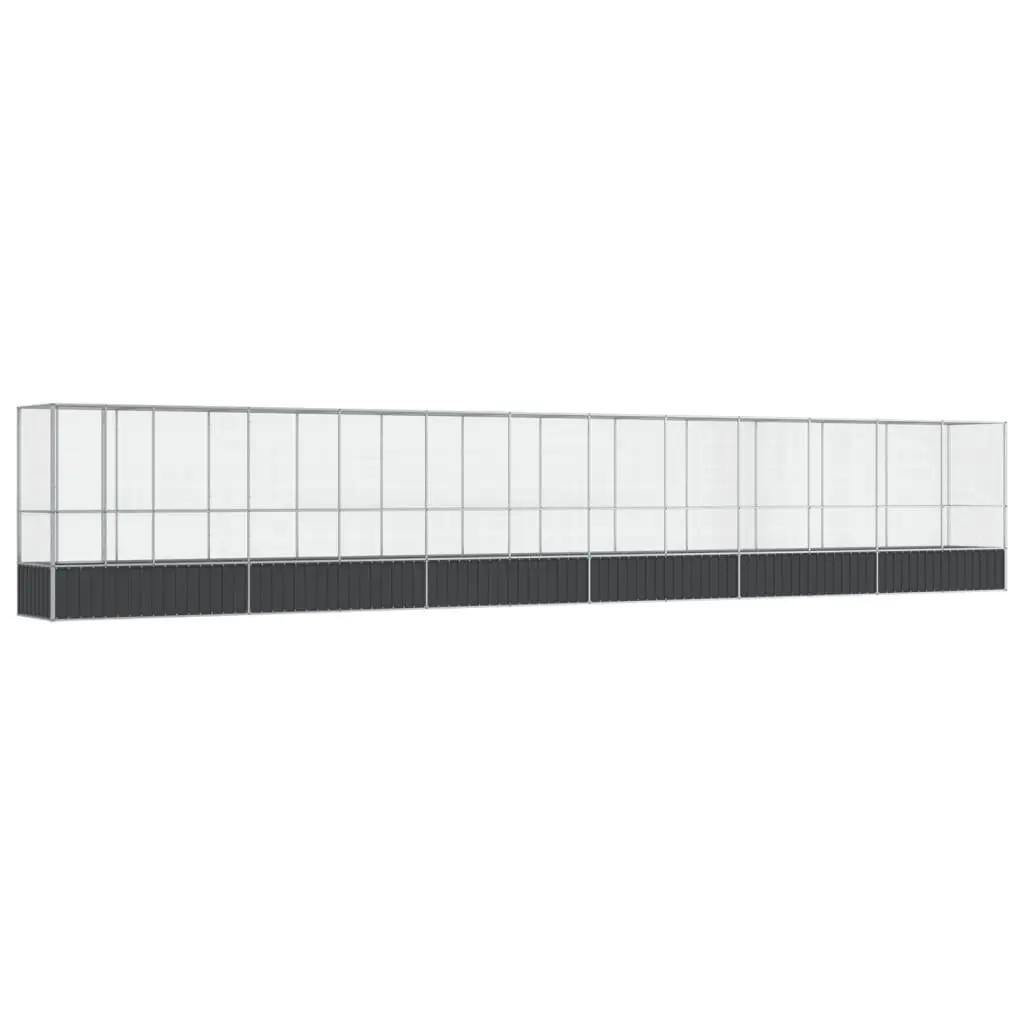 Large Bird Aviary Outdoor Enclosure Silver Steel Mesh Cage 1250.5 x 107 x 212 cm