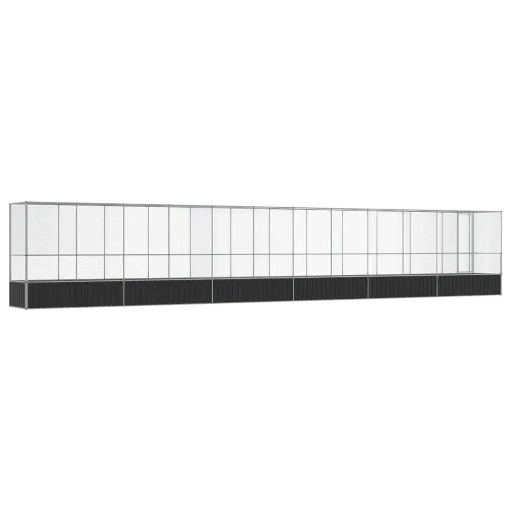 Large Bird Aviary Outdoor Enclosure Silver Steel Mesh Cage 1250.5 x 107 x 212 cm