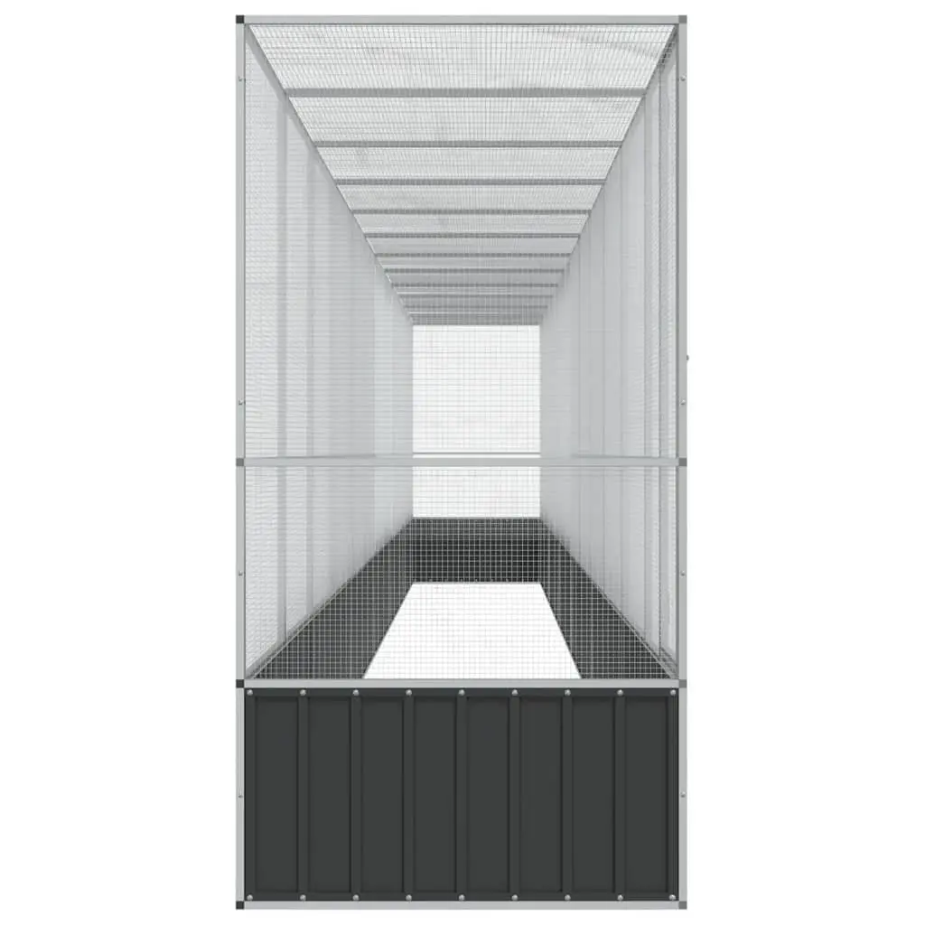 Large Bird Aviary Outdoor Enclosure Silver Steel Mesh Cage 1250.5 x 107 x 212 cm